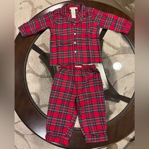 🎄NWT Pottery Barn Kids Flannel Plaid Pajama Set